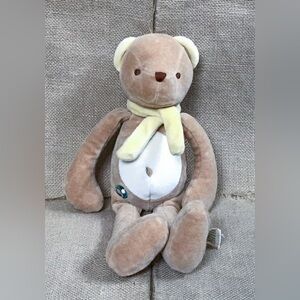 My Natural Beige Teddy Bear Lovey In Yellow Scarf Plush Stuffed Animal Baby Toy